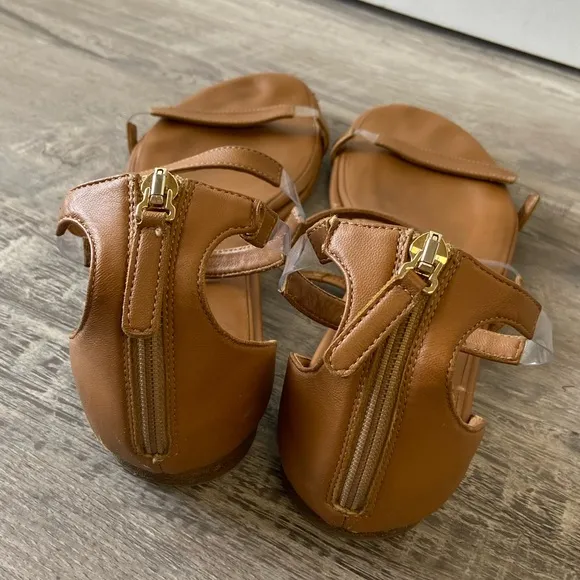Tamara Mellon Honey Nappa Leather Flatline Sandals 5mm Heels Size 39