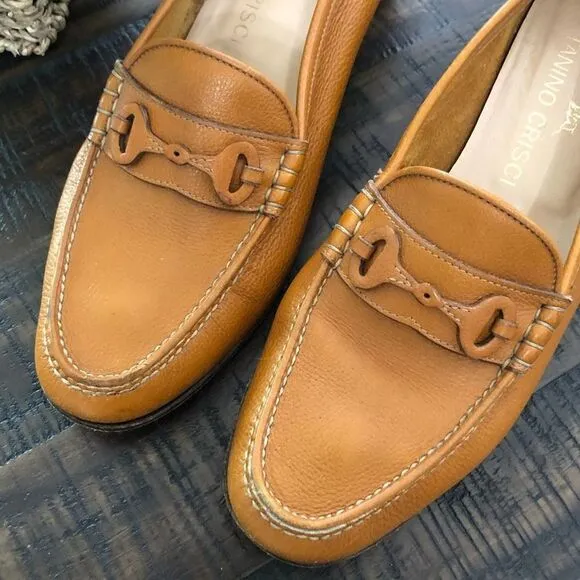 Tanino Crisci Vintage Tan Leather Loafers 8