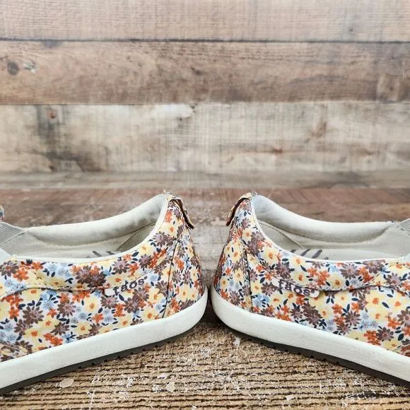 Taos Dandy Womens Sz 7.5 Floral Slip On Multicolor Sneakers Casual Classic Flats