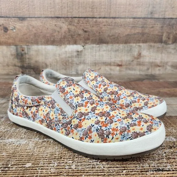 Taos Dandy Womens Sz 7.5 Floral Slip On Multicolor Sneakers Casual Classic Flats