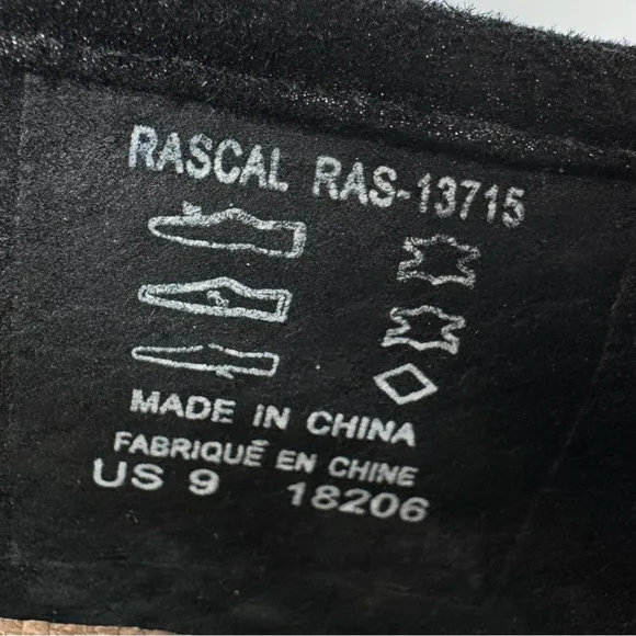 taos Rascal Black Silver Metallic Leather Ballet Flats Size 9