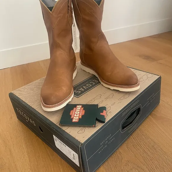 Tecovas Brown Cowboy Western Boots Leather Mid-Calf
