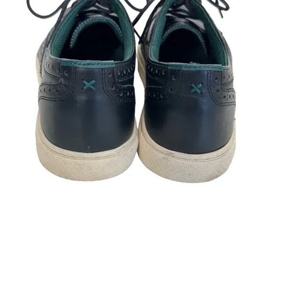 Ted Baker Leather Brogue Wing Tip Lace Up White Sole Sneakers Navy Blue Sz 44