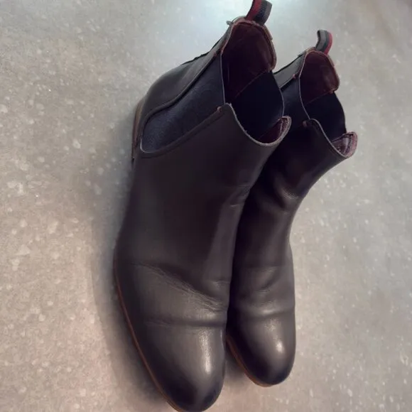 Ted Baker London Black Leather Chelsea Boots - Size 46 (US Men's 12)
