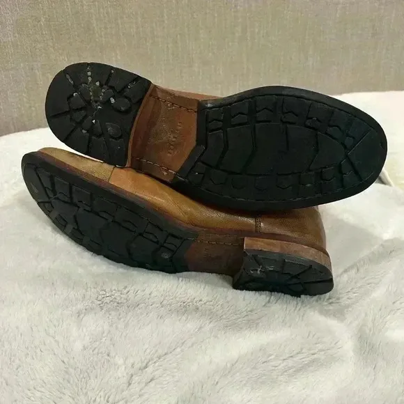 Ted Baker Men's Brown Leather Lace Up Canvas Cap Toe Lug Sole Boots Size 11
