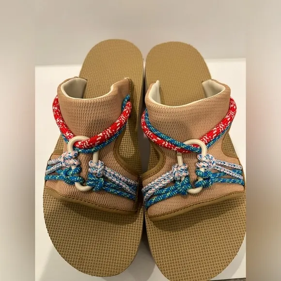 Teva Indio Carabiner Slide Rope festival Platform Sandals Size 10