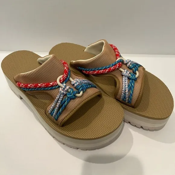 Teva Indio Carabiner Slide Rope festival Platform Sandals Size 10