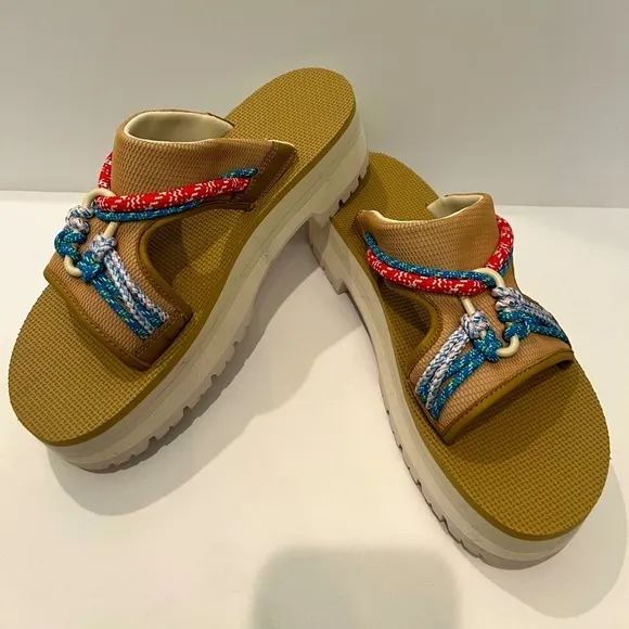 Teva Indio Carabiner Slide Rope festival Platform Sandals Size 10