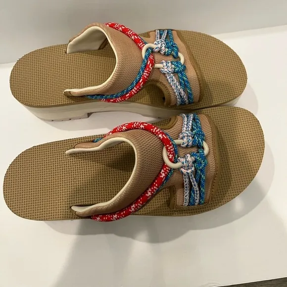 Teva Indio Carabiner Slide Rope festival Platform Sandals Size 10