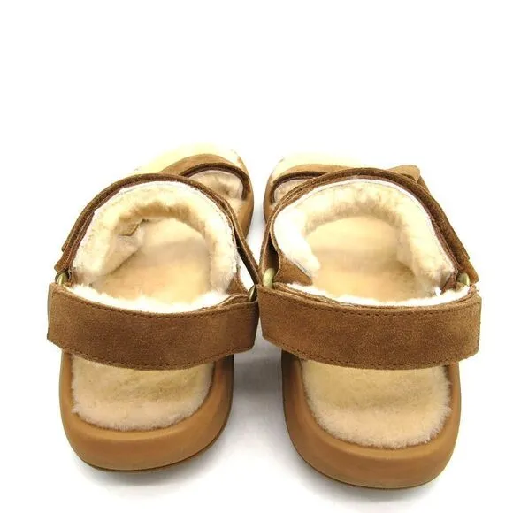 TEVA MEN'S HURRICANE SHEARLING SANDALS IN PECAN SZ 12
