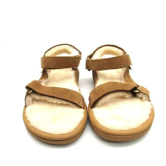 TEVA MEN'S HURRICANE SHEARLING SANDALS IN PECAN SZ 12
