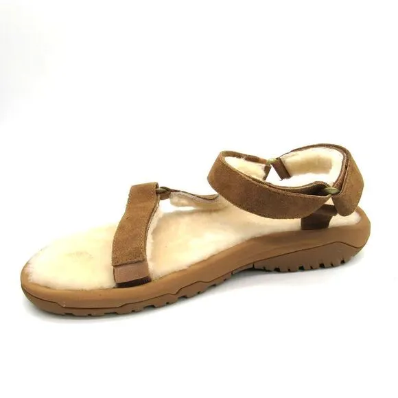 TEVA MEN'S HURRICANE SHEARLING SANDALS IN PECAN SZ 12
