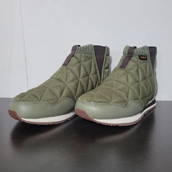 Teva Women's ReEmber Mid Slip-On Platform Ankle Boots, Burnt Olive, Size 6