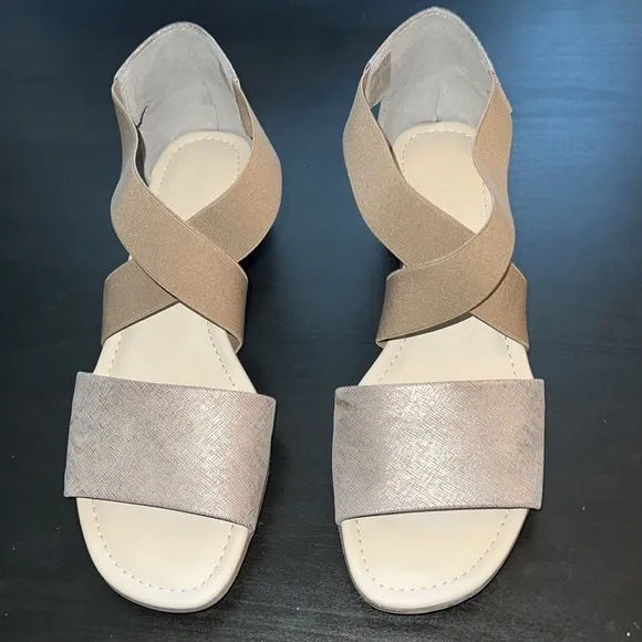 The FLEXX Sunglass Too comfort sandals - Canna Di Fucile Metallic tan Sz 11 new