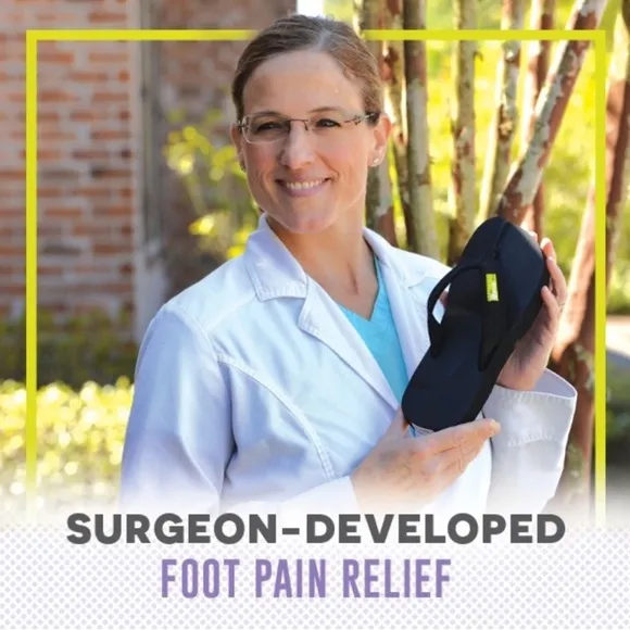 THE HEALING SOLE | Plantar Fasciitis Flip Flop Sandals | Black | Size 11.5 W/10M