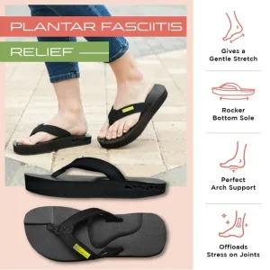 THE HEALING SOLE | Plantar Fasciitis Flip Flop Sandals | Black | Size 11.5 W/10M