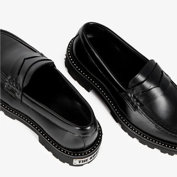 The Kooples Black Leather Loafers