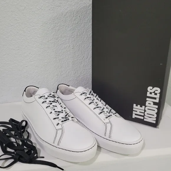 The Kooples Men Low Sneakers in White Leather
