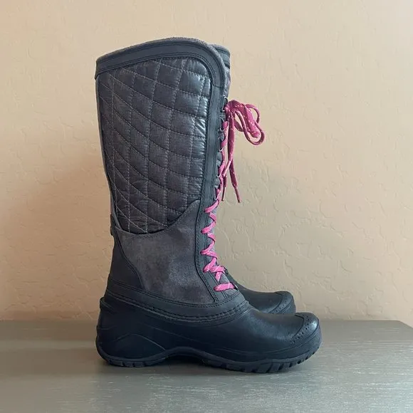 The North Face Boots 6 Black Gray Pink Purple Lace Up Thermoball Utility New TNF