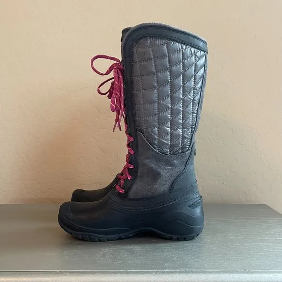 The North Face Boots 6 Black Gray Pink Purple Lace Up Thermoball Utility New TNF