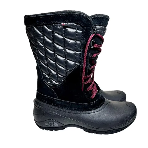 The North Face Thermoball Utility Mid Snow Winter Boots Quilted Black SZ 9