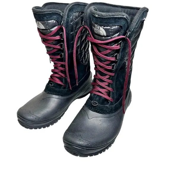 The North Face Thermoball Utility Mid Snow Winter Boots Quilted Black SZ 9