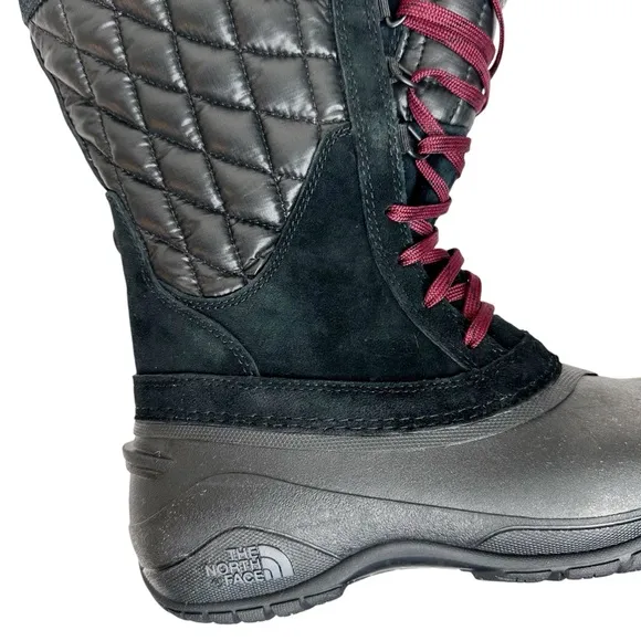 The North Face Thermoball Utility Mid Snow Winter Boots Quilted Black SZ 9