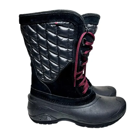 The North Face Thermoball Utility Mid Snow Winter Boots Quilted Black SZ 9