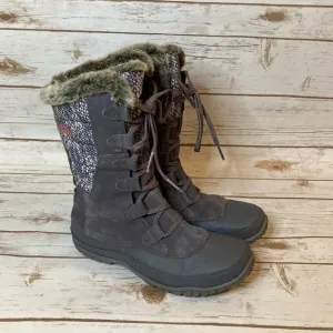 The North Face Winter Snow Fur Lined Nuptse Purna Purple/Grey Waterproof Boot 9