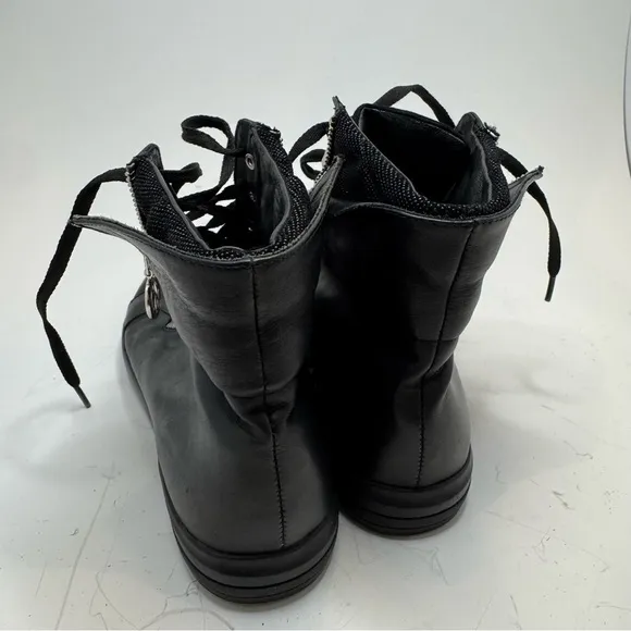 The Wishbone Collection Black Leather Sneakers size 8 Rocker Goth Punk