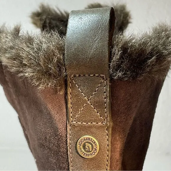 THE NORTH FACE Womens Abby IV Waterproof Suede Leather Boots US 6 Brown/Fuschia