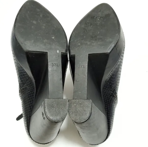 THEORY Python Snake Skin Wedge Boots Booties