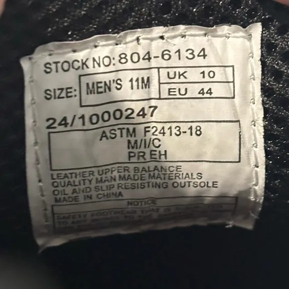 THOROGOOD 6″ BLACK QUICK RELEASE STATION BOOTS SAFETY TOE, Men’s size 11
