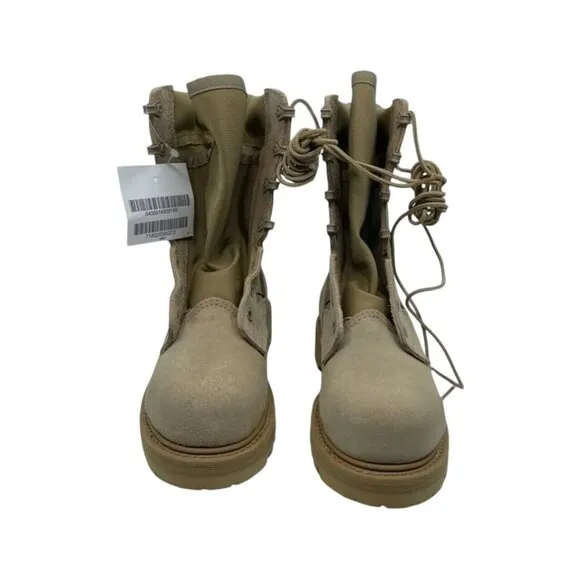Thorogood Mens Combat Military Boots Desert Tan Leather Lace Up 3 Regular New
