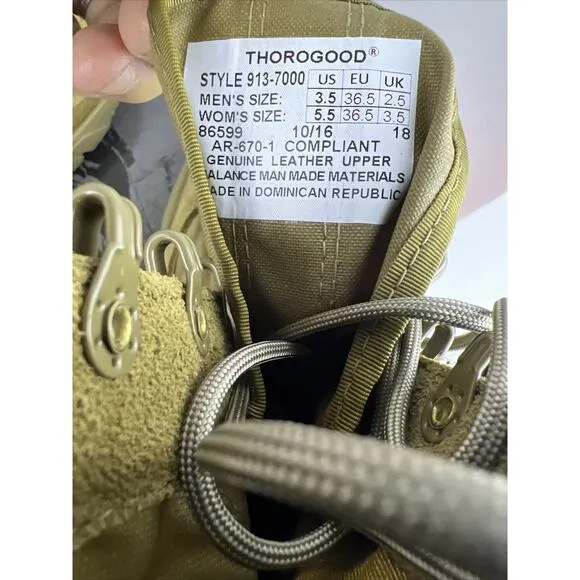 Thorogood SAW Men's 3.5 Women’s 5.5 Lightweight AR Military Boots [Coyote Brown,