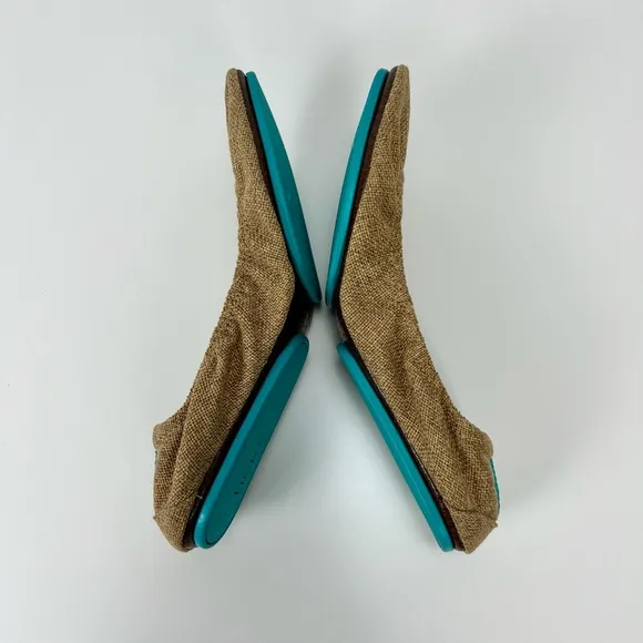 Tieks Brentwood Folding Flats US 8 Vegan Ballet Travel Tan Shoes Neutral Brown