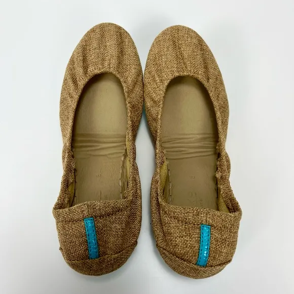 Tieks Brentwood Folding Flats US 8 Vegan Ballet Travel Tan Shoes Neutral Brown