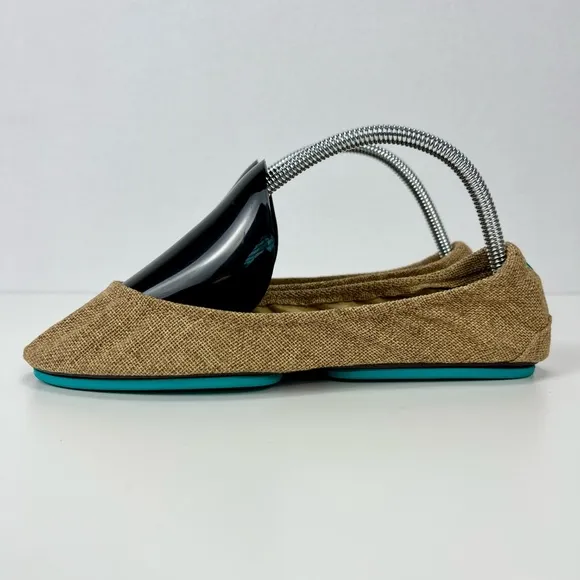 Tieks Brentwood Folding Flats US 8 Vegan Ballet Travel Tan Shoes Neutral Brown