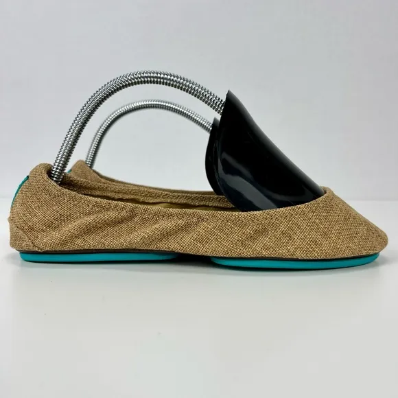 Tieks Brentwood Folding Flats US 8 Vegan Ballet Travel Tan Shoes Neutral Brown