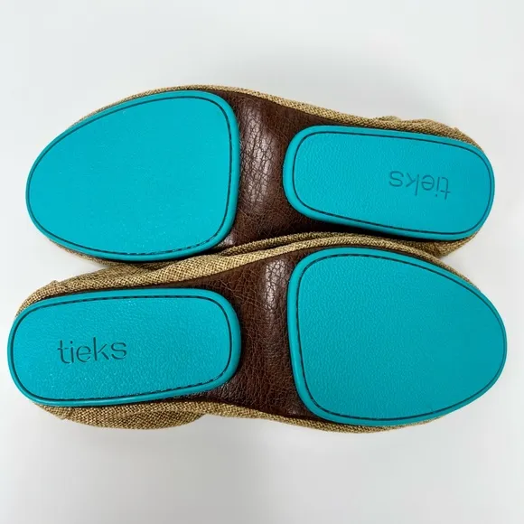 Tieks Brentwood Folding Flats US 8 Vegan Ballet Travel Tan Shoes Neutral Brown