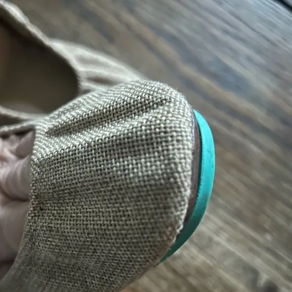 Tieks Brentwood Vegan Ballet Flats Women’s Size 7 Natural Woven Burlap