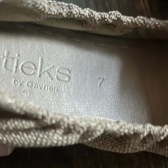 Tieks Brentwood Vegan Ballet Flats Women’s Size 7 Natural Woven Burlap