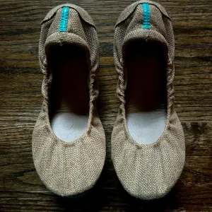 Tieks Brentwood Vegan Ballet Flats Women’s Size 7 Natural Woven Burlap