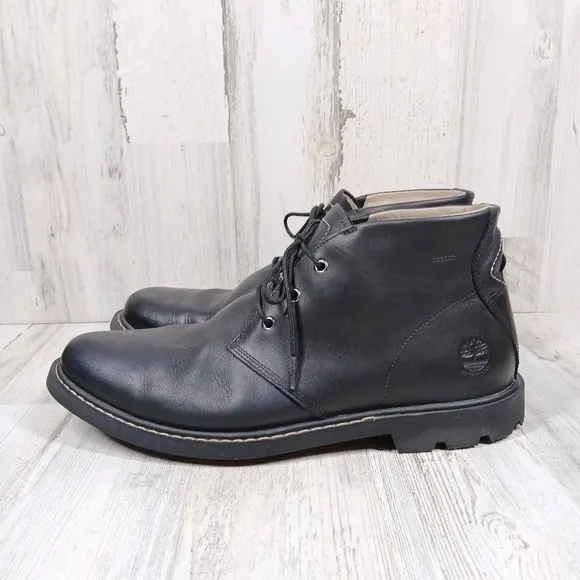 Timberland Earthkeepers Black Leather Waterproof Lace-Up Boots
