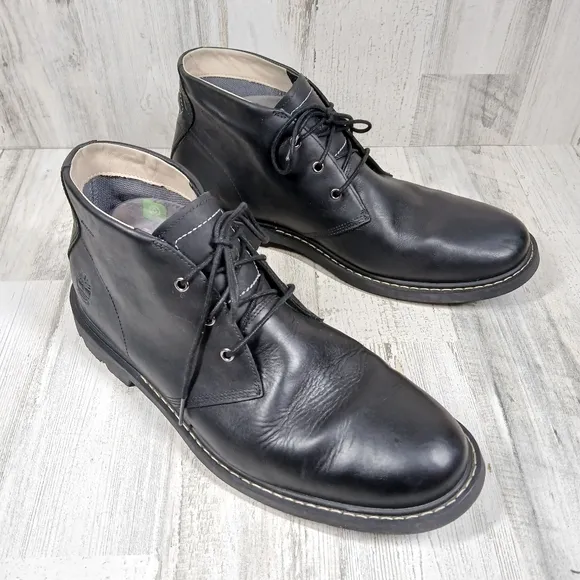 Timberland Earthkeepers Black Leather Waterproof Lace-Up Boots