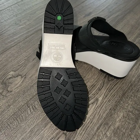 Timberland koralyn black wedge sandals Sz 8