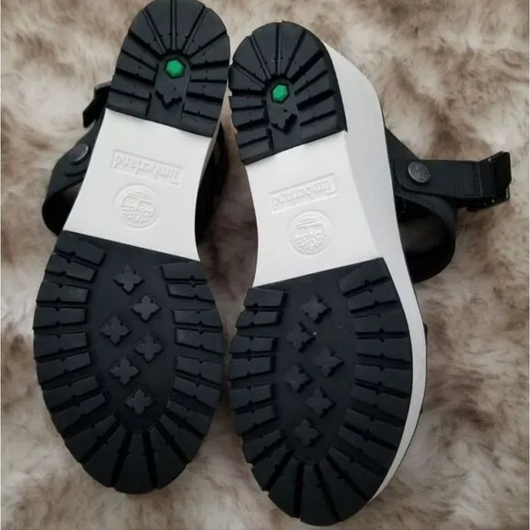 Timberland Koralyn Women's Band Wedge Nubuck Sandals in Black Size 10 NEW