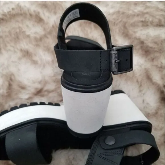 Timberland Koralyn Women's Band Wedge Nubuck Sandals in Black Size 10 NEW