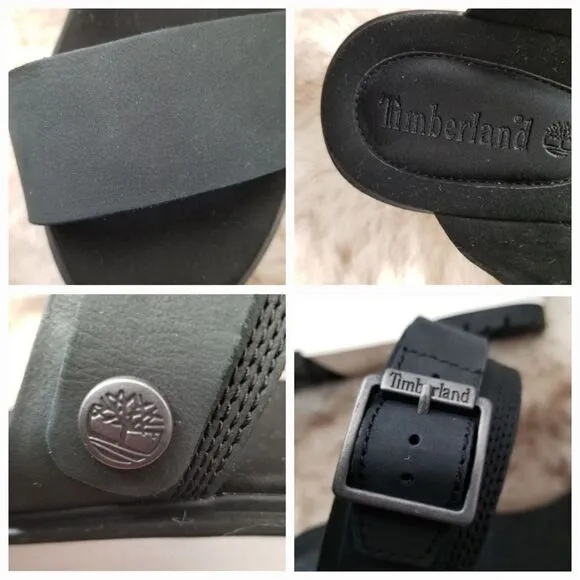 Timberland Koralyn Women's Band Wedge Nubuck Sandals in Black Size 10 NEW