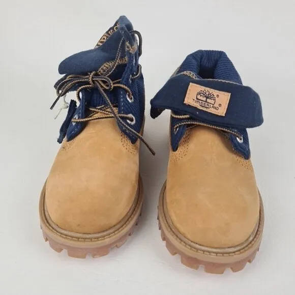 Timberland Roll Top Thermal Little Kids Boots Wheat Leather Size 11